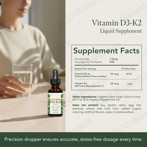 High-absorption vitamin d3 k2 (MK-7) drops for immune support