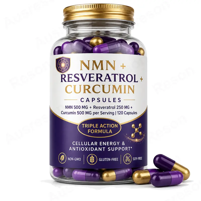 NMN + Resveratrol + Curcumin capsules antioxidant supplement supplier