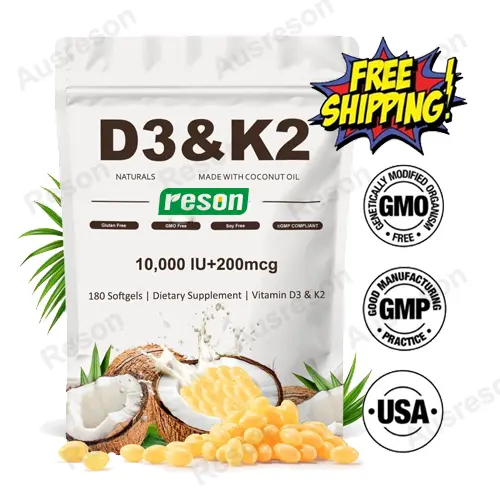 high Absorption Vitamin D3 & K2 Coconut Oil Softgels
