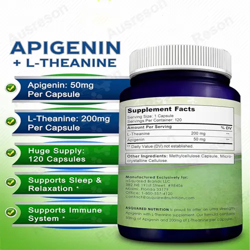 Apigenin 50mg capsules for Sleep and Relaxation | GMP factory