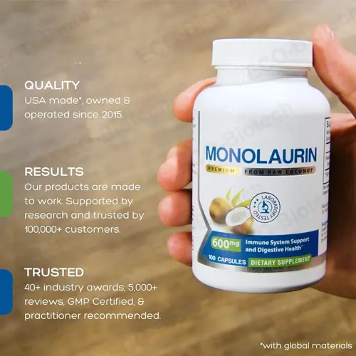 Monolaraurin capsules: Immune defense and gut health