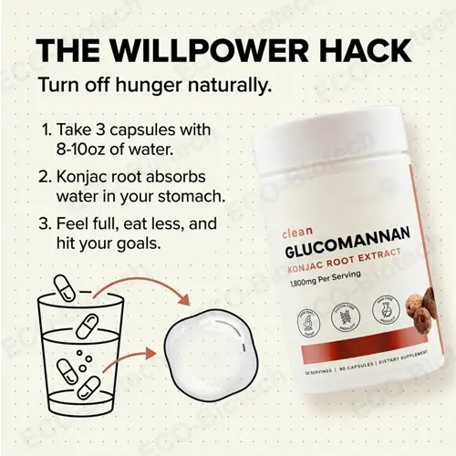 Glucomannan Konjac Root extract capsules Natural appetite suppressant