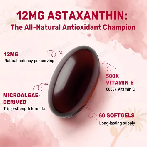 High bioavailability Astaxanthin softgels 12mg GMP