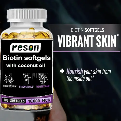 10000mcg Biotin softgels with coconut oil | GMP Reson