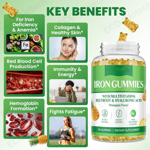 Iron Gummies supplement Support Energy OEM Manufacturing