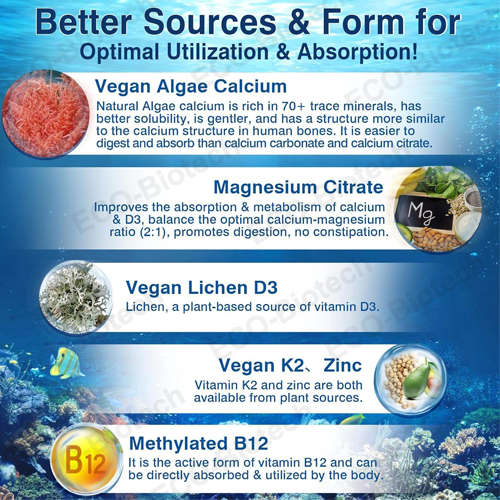 Liposomal Vitamin D3 K2 Calcium softgels for bone & Heart Health