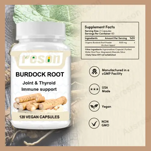 Burdock Root capsules Skin and Joint Support GMP Certification