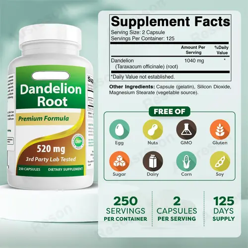 Dandelion Root capsules: Natural Liver & Digestive Support