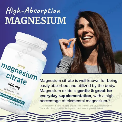High-absorption magnesium citrate capsules for digestion