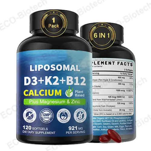 Liposomal Vitamin D3 K2 Calcium softgels for bone & Heart Health OEM Manufacturer