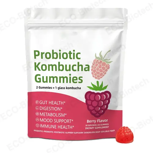 Organic non-GMO kombucha probiotic gummies: digestive support