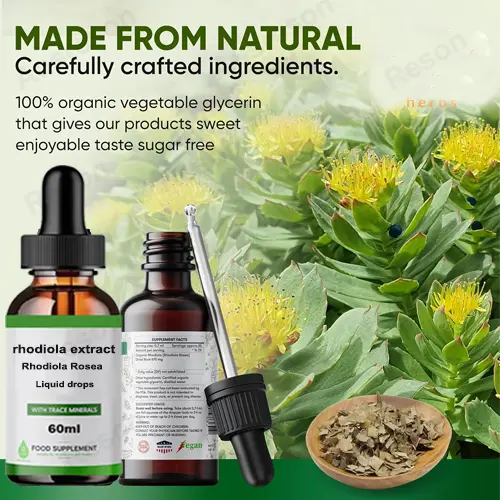Organic rhodiola extract liquid drops in Cold-Pressed