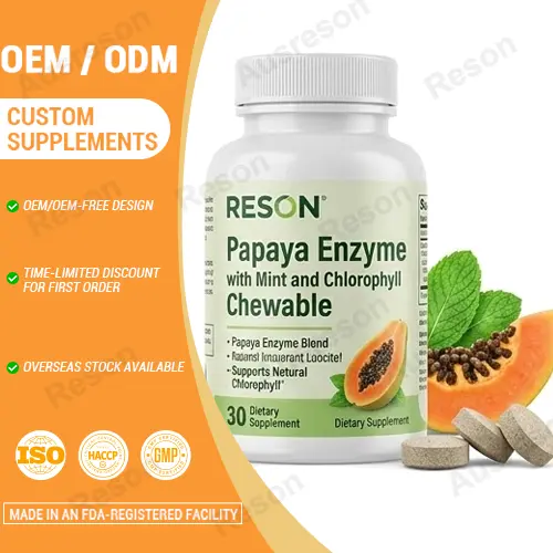 Papaya Enzyme with Mint and Chlorophyll Chewable OEM Manufacturer