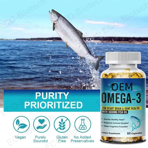 High purity Fish oil Omega-3 softgels with EPA and DHA supplier