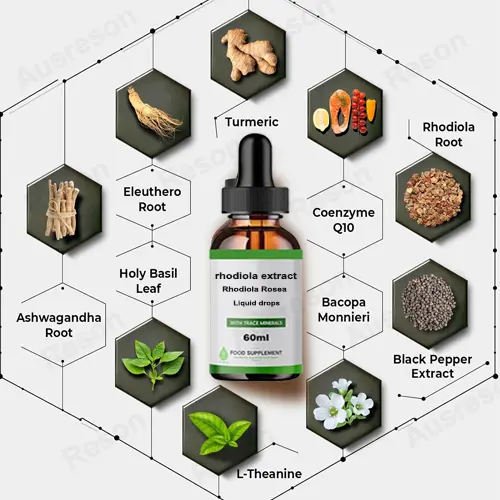 Organic rhodiola extract liquid drops in Cold-Pressed